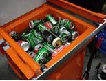 Aluminum Cans in Compaction Chamber