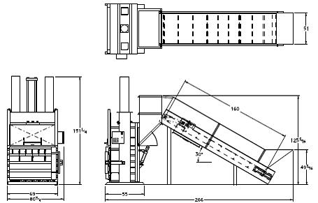 Super High Volume Baler with Conveyor - Diagram