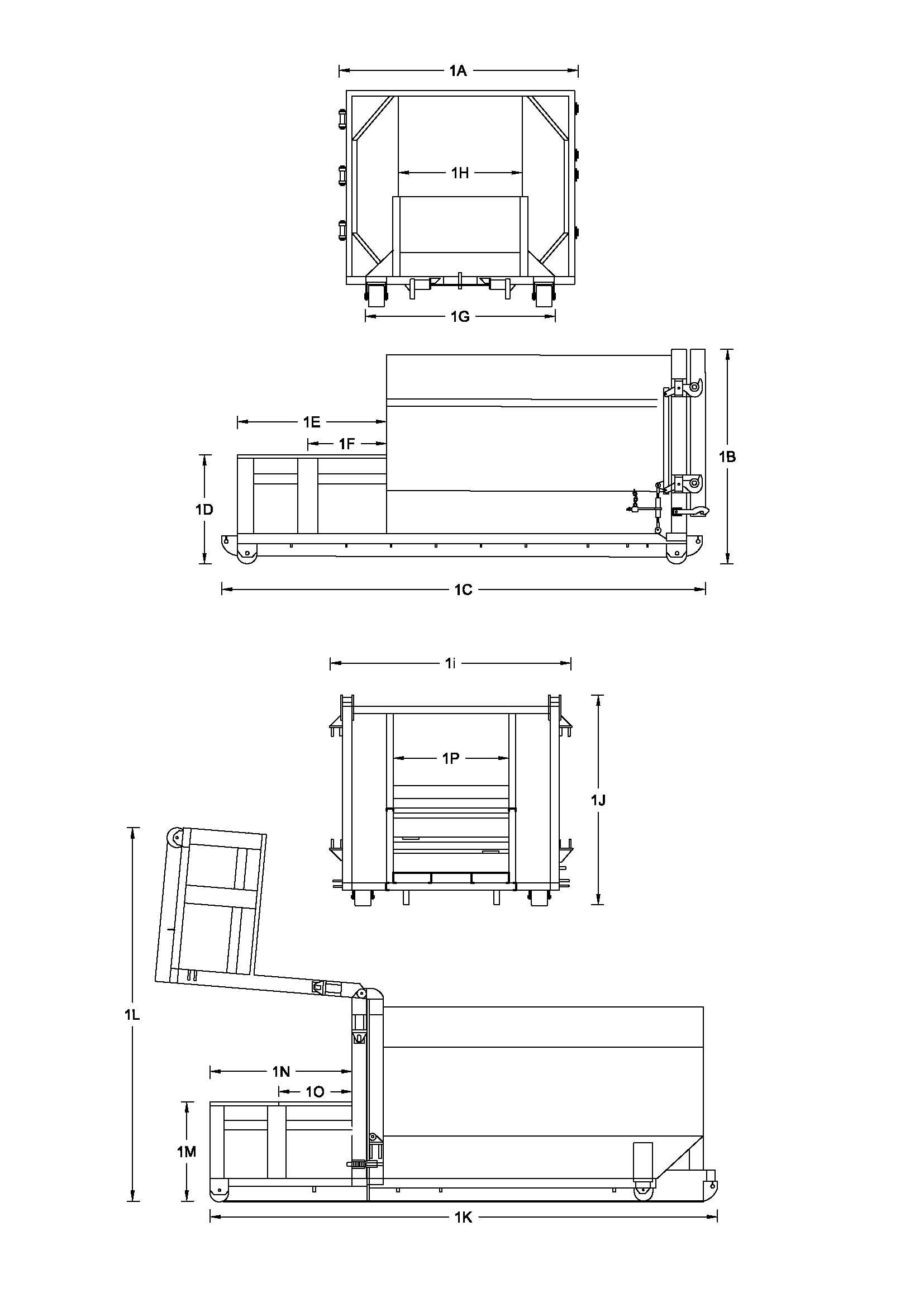 1 Yard Self Contained Compactor Diagram